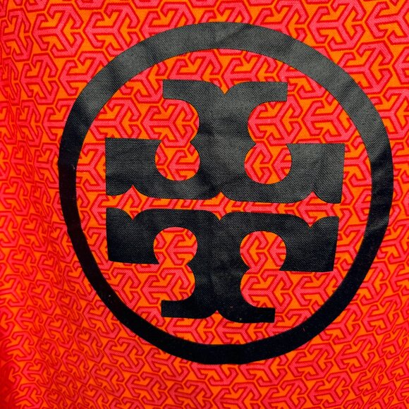 Tory Burch Double T Logo Large Drawstring Dust Bag Orange Pink - Picture 2 of 7